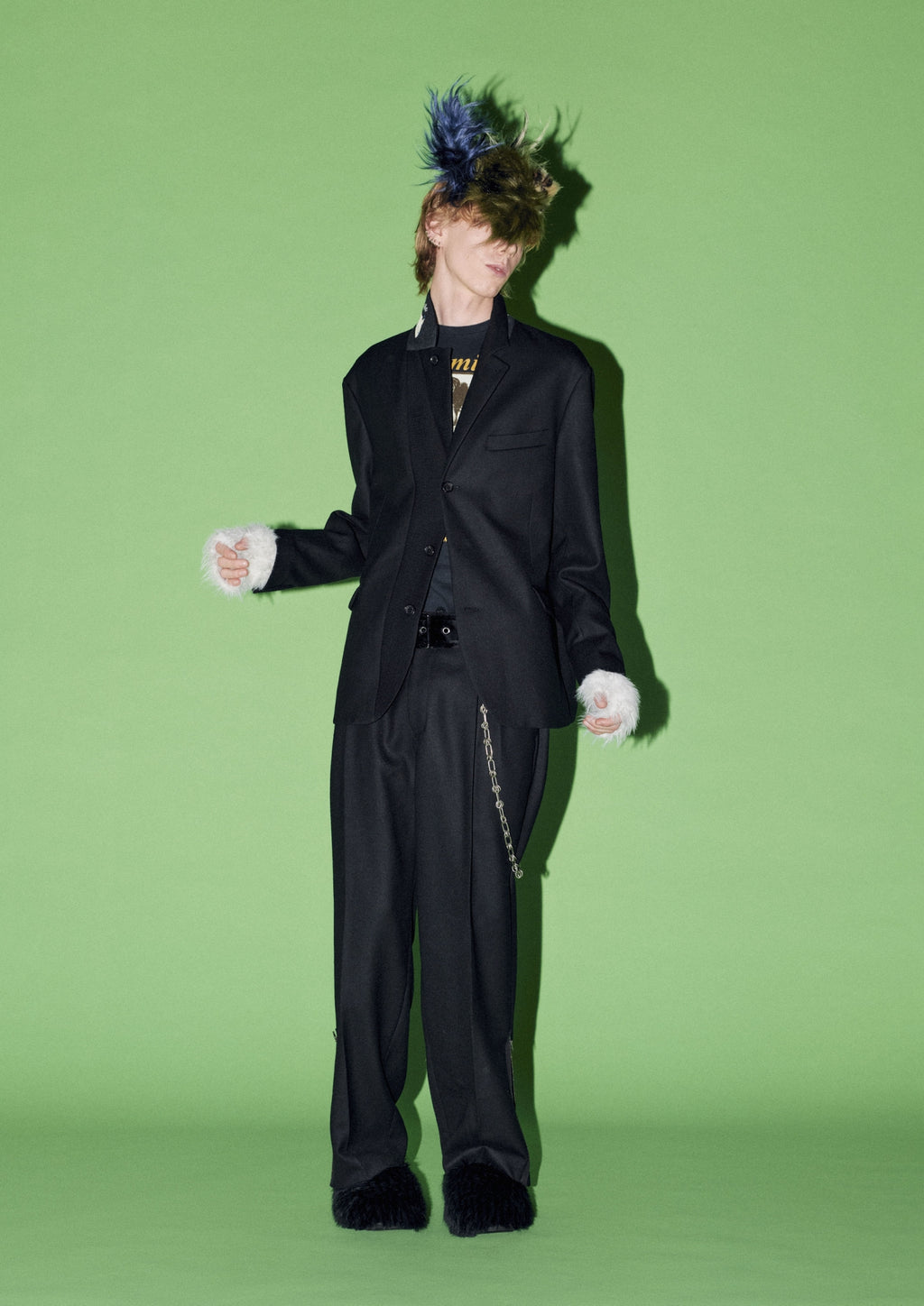 【NEW】　WOOL SERGE PLEATED HEM ZIP TROUSERS