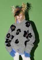 LEOPARD INTARSIA KNITTING PULLOVER