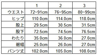 サイズチャート