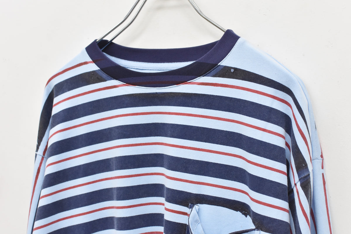 【ご予約商品】DIAGONAL STRIPE PRINT L/S Tee