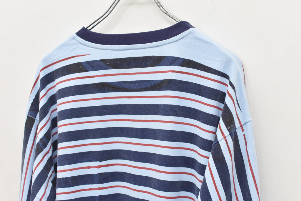 【ご予約商品】DIAGONAL STRIPE PRINT L/S Tee