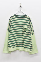 【ご予約商品】DIAGONAL STRIPE PRINT L/S Tee