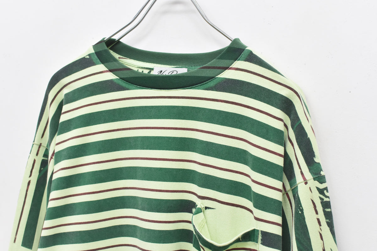 【ご予約商品】DIAGONAL STRIPE PRINT L/S Tee