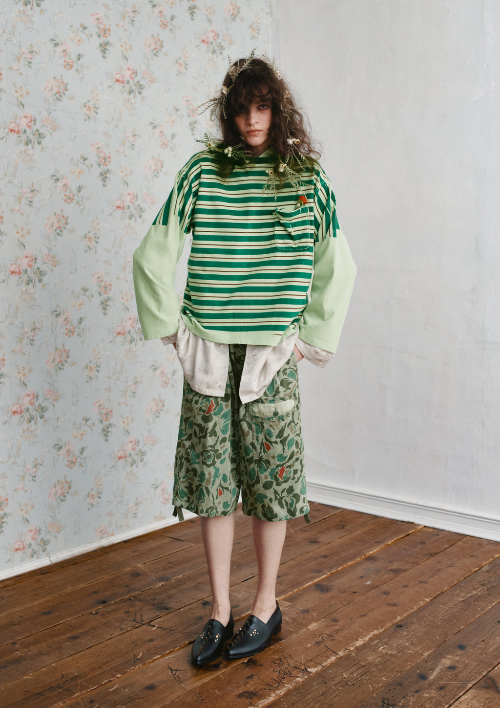 【ご予約商品】80/- ROSE Camouflage HARF PANTS