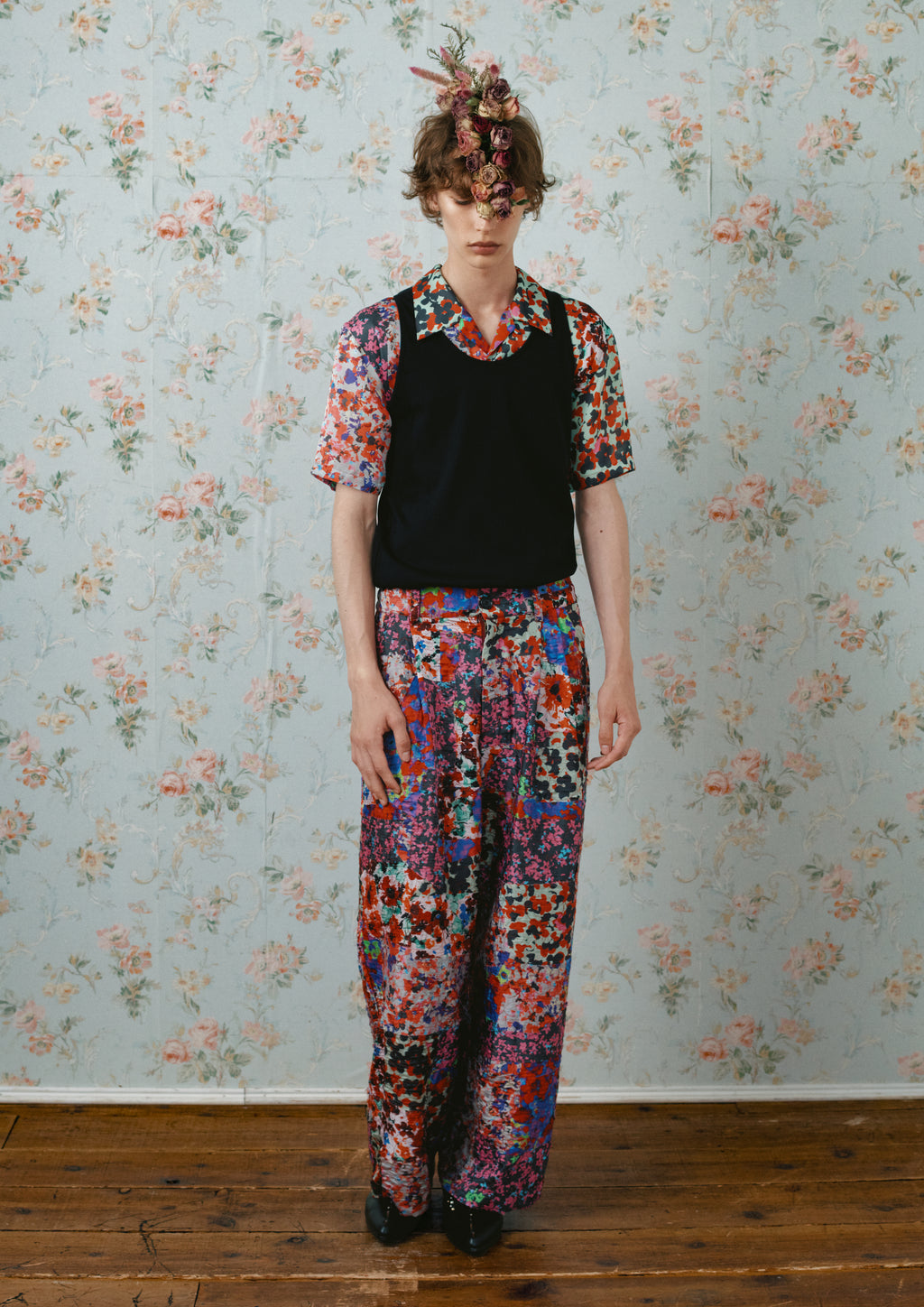 【ご予約商品】FLOWER PATCHWORK PANTS
