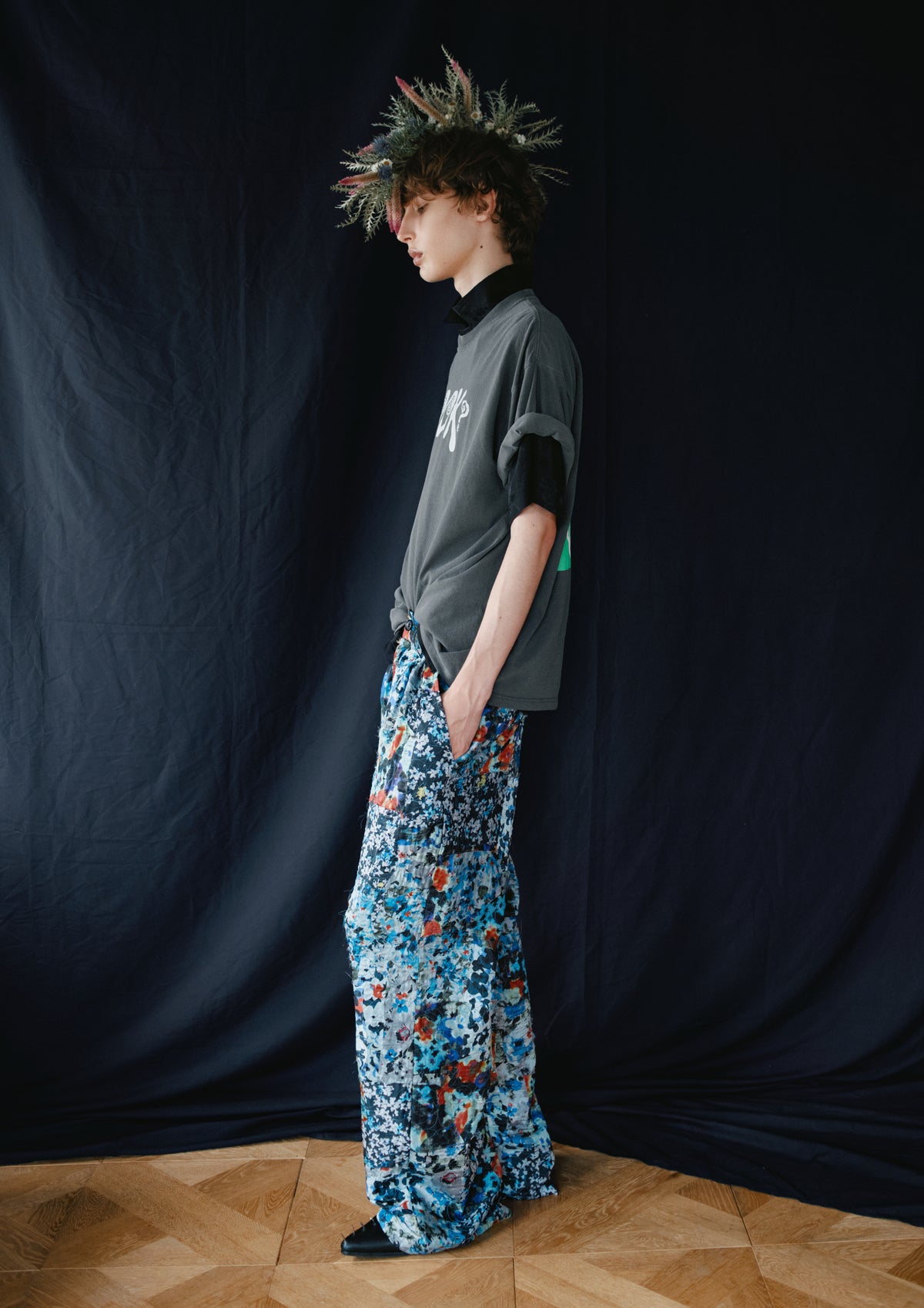 【ご予約商品】FLOWER PATCHWORK PANTS