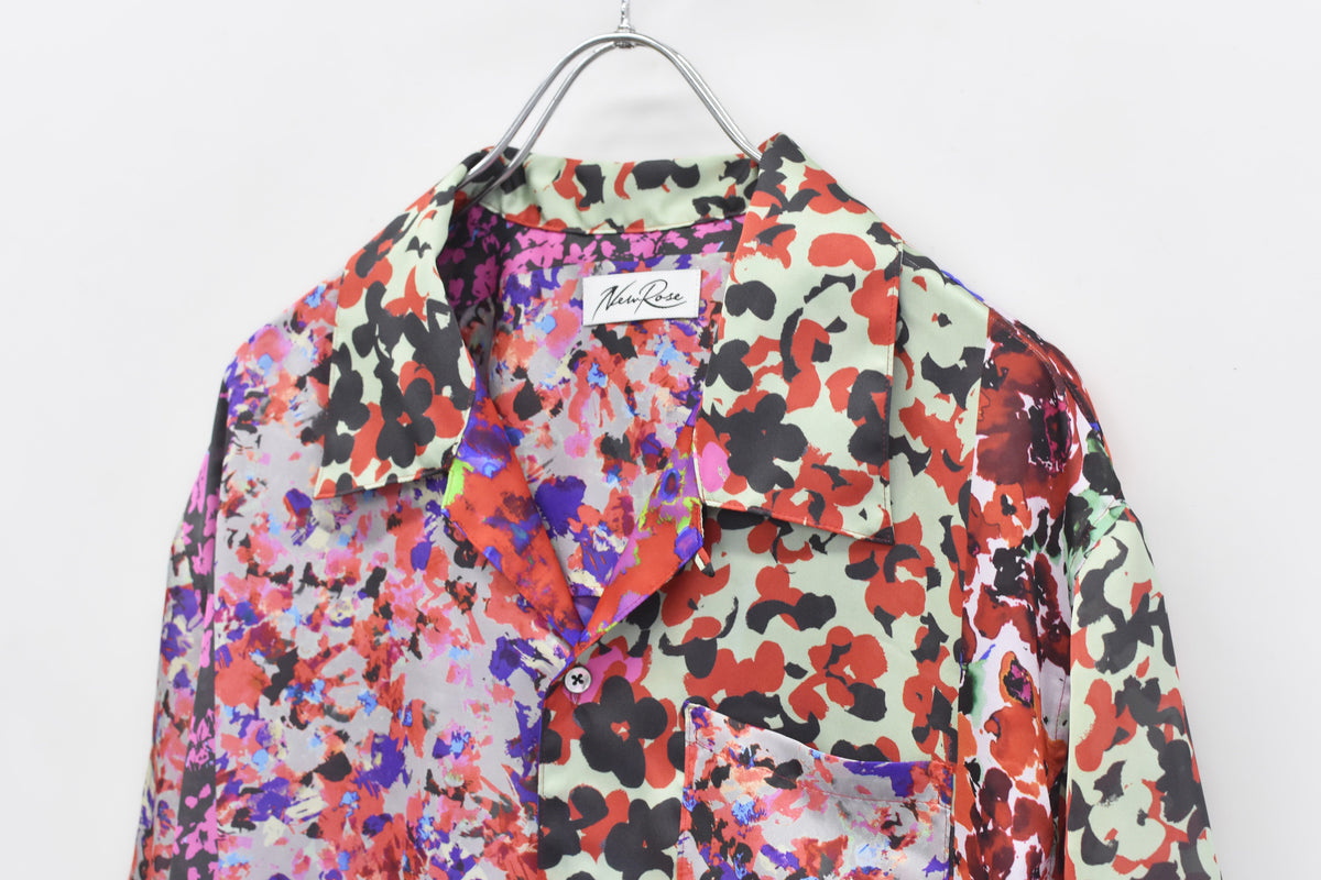 【ご予約商品】FLOWER BLOCK Print Open-collar SHIRT