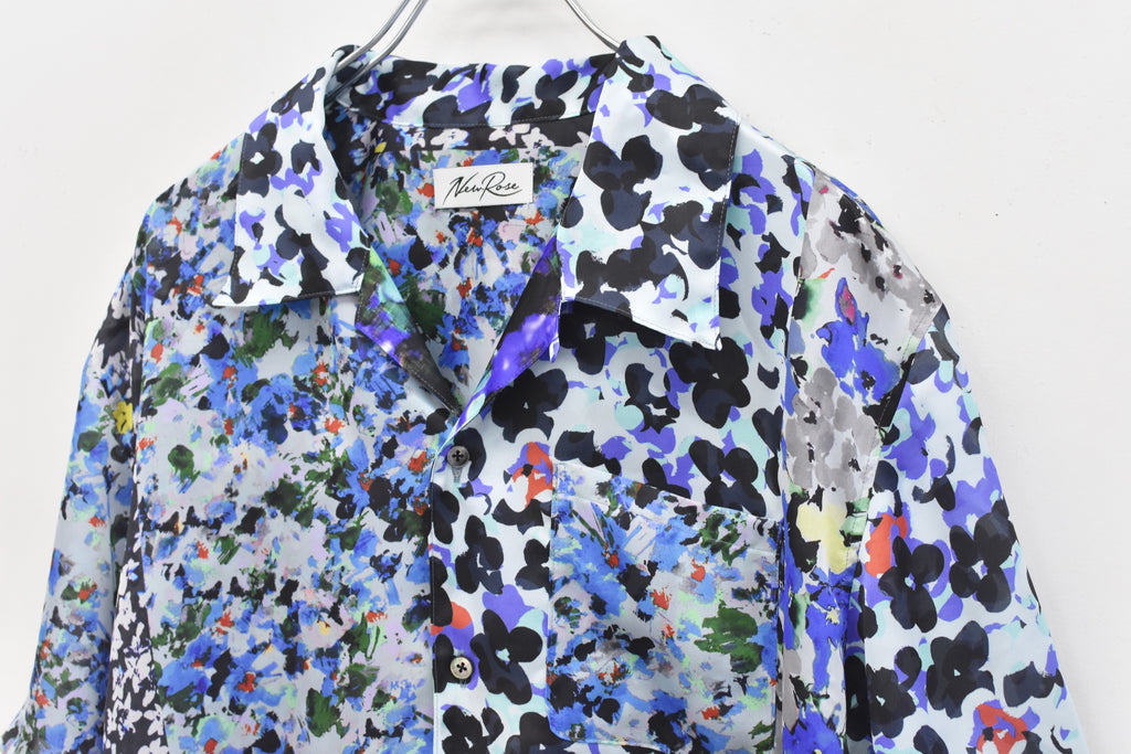 【ご予約商品】FLOWER BLOCK Print Open-collar SHIRT