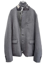 【NEW】　WOOL SERGE ASYMMETRY LAPEL JK / Lining all-over print