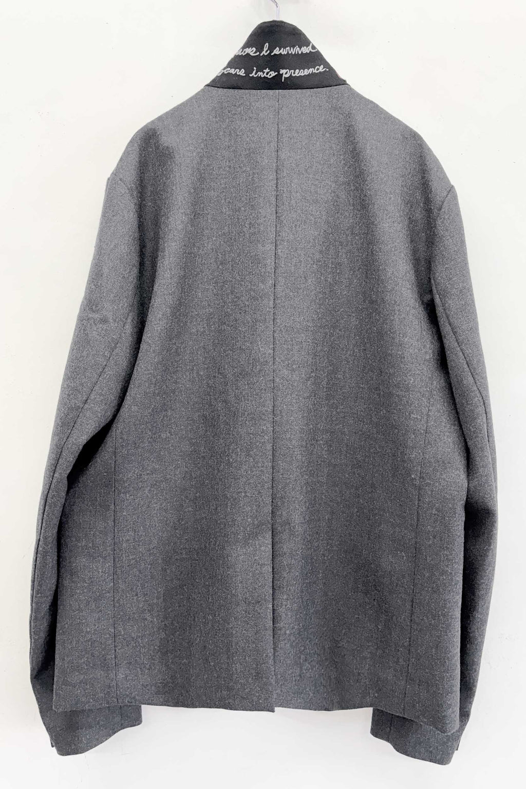 【NEW】　WOOL SERGE ASYMMETRY LAPEL JK / Lining all-over print