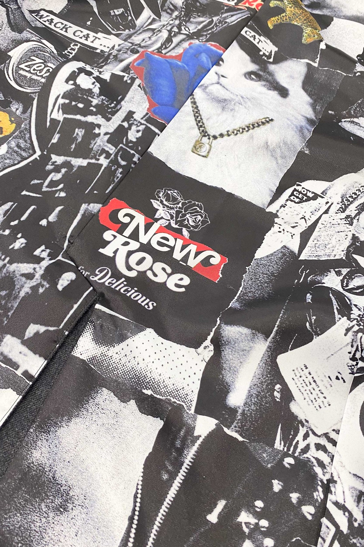 【NEW】　WOOL SERGE ASYMMETRY LAPEL JK / Lining all-over print