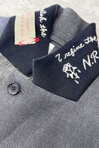 【NEW】　WOOL SERGE ASYMMETRY LAPEL JK / Lining all-over print