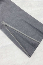 【NEW】　WOOL SERGE PLEATED HEM ZIP TROUSERS