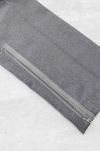 【NEW】　WOOL SERGE PLEATED HEM ZIP TROUSERS