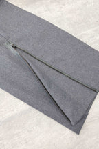【NEW】　WOOL SERGE PLEATED HEM ZIP TROUSERS