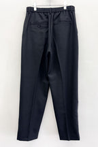 【NEW】　WOOL SERGE PLEATED HEM ZIP TROUSERS