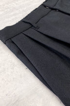 【NEW】　WOOL SERGE PLEATED HEM ZIP TROUSERS
