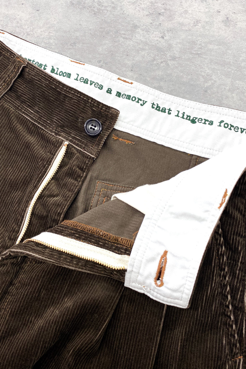 ORGANIC CORDUROY ZIP PANTS