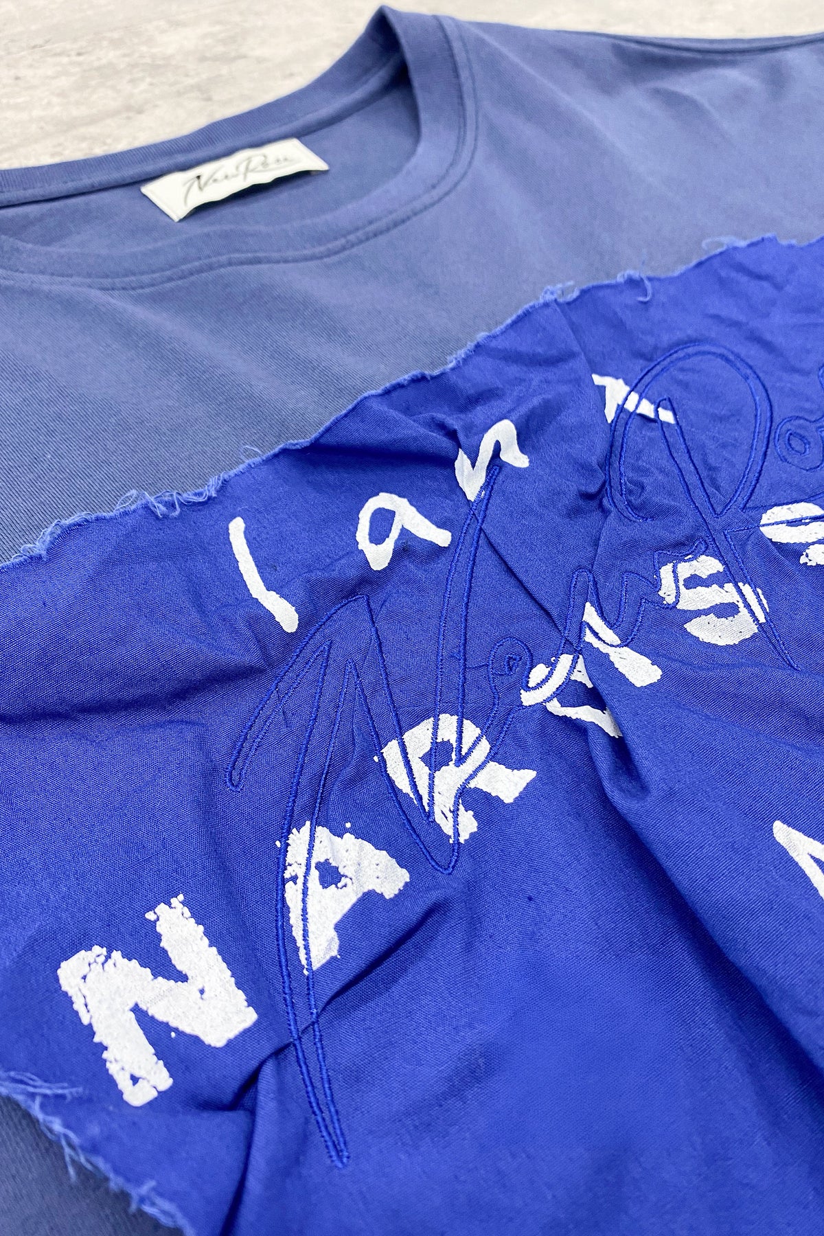 EMBROIDERY WRINKLEWORK LONG-SLEEVE Tee/ print