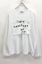EMBROIDERY WRINKLEWORK LONG-SLEEVE Tee/ print