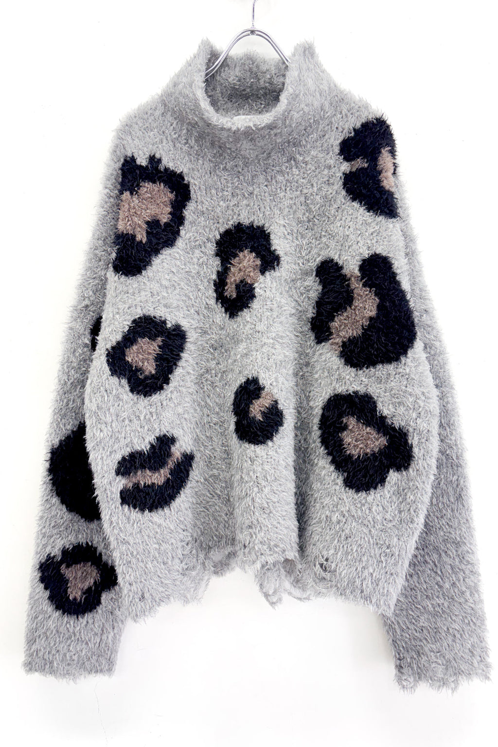 LEOPARD INTARSIA KNITTING PULLOVER