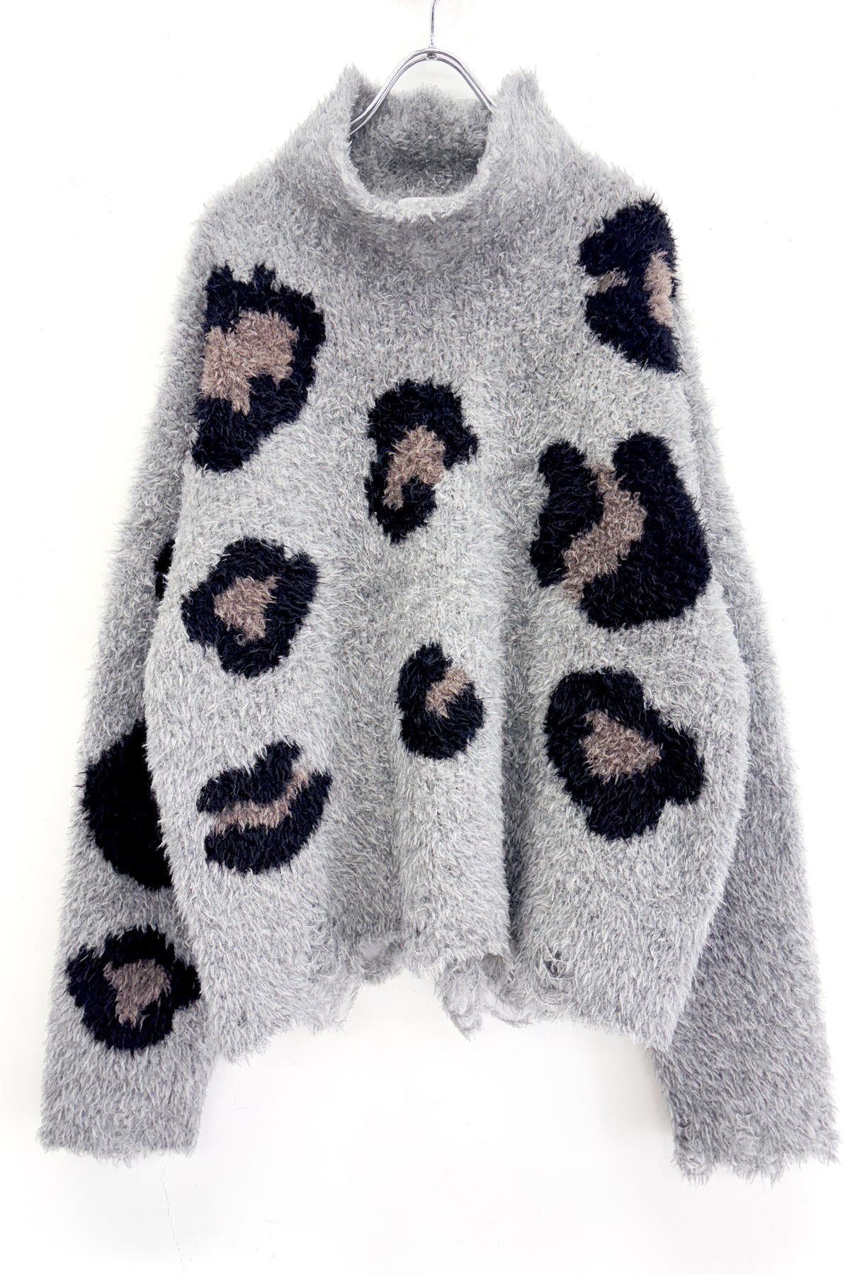 LEOPARD INTARSIA KNITTING PULLOVER