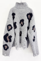 LEOPARD INTARSIA KNITTING PULLOVER