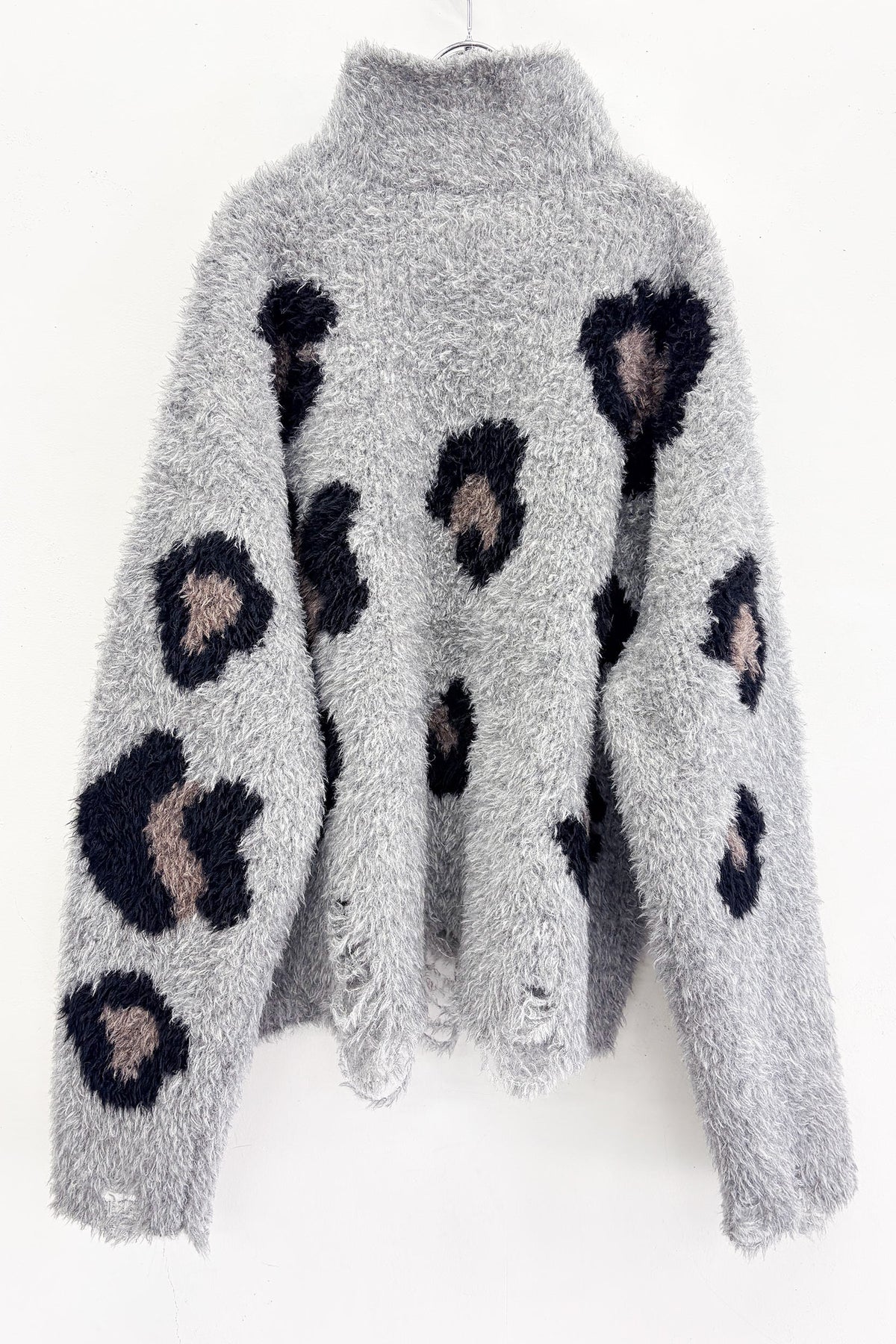 LEOPARD INTARSIA KNITTING PULLOVER