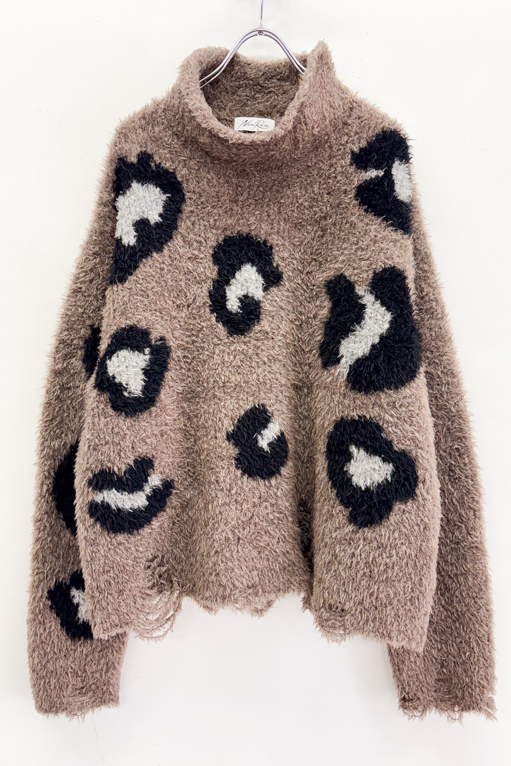 LEOPARD INTARSIA KNITTING PULLOVER