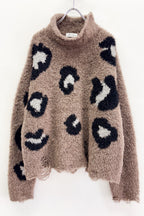 LEOPARD INTARSIA KNITTING PULLOVER
