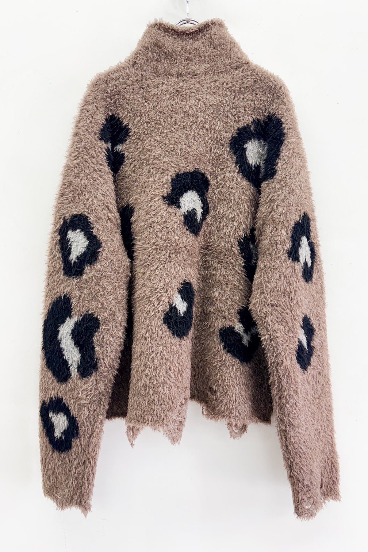 LEOPARD INTARSIA KNITTING PULLOVER