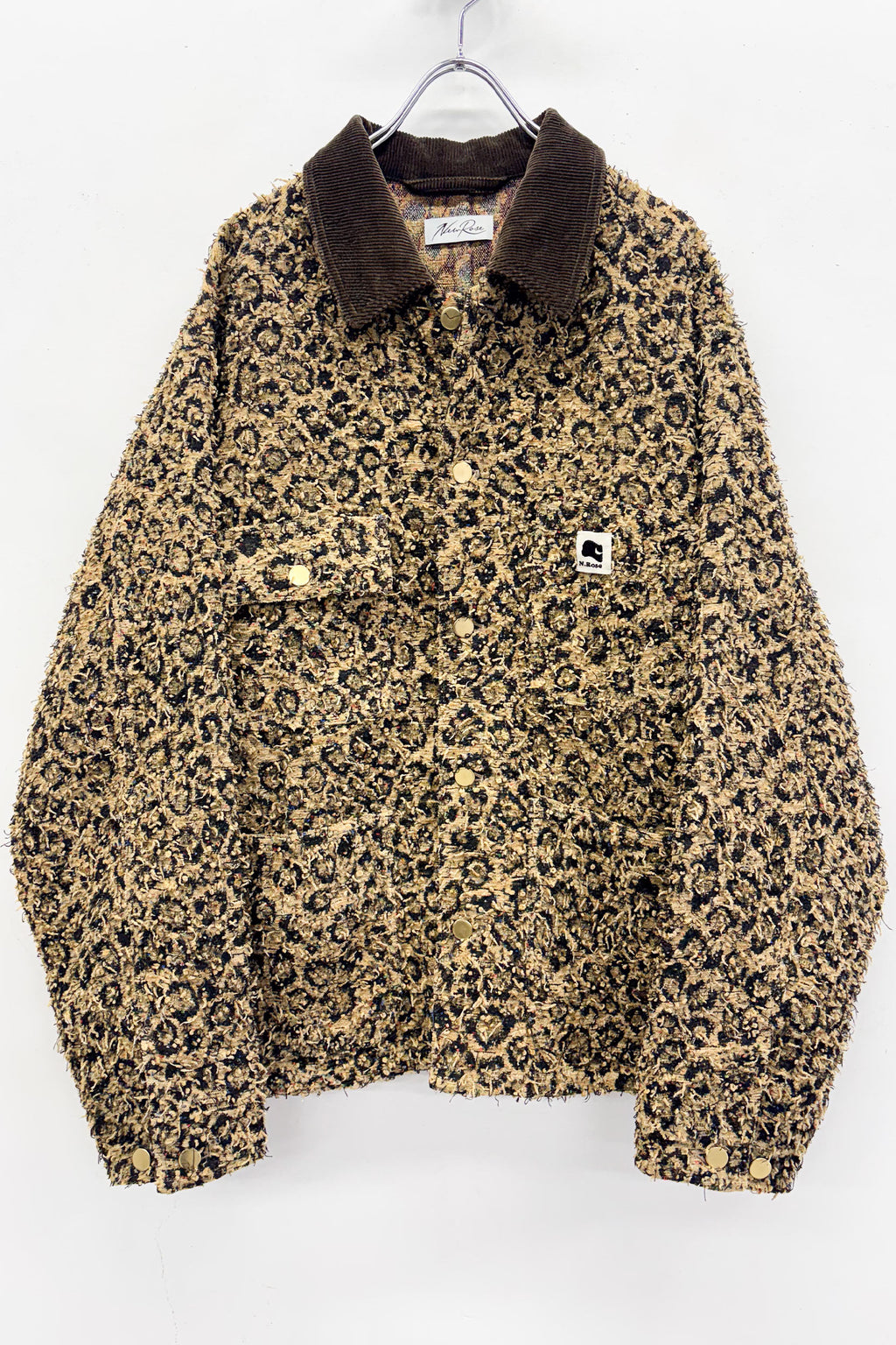 【NEW】　LEOPARD JACQUARD NEEDLE PUNCH CHORE JACKET