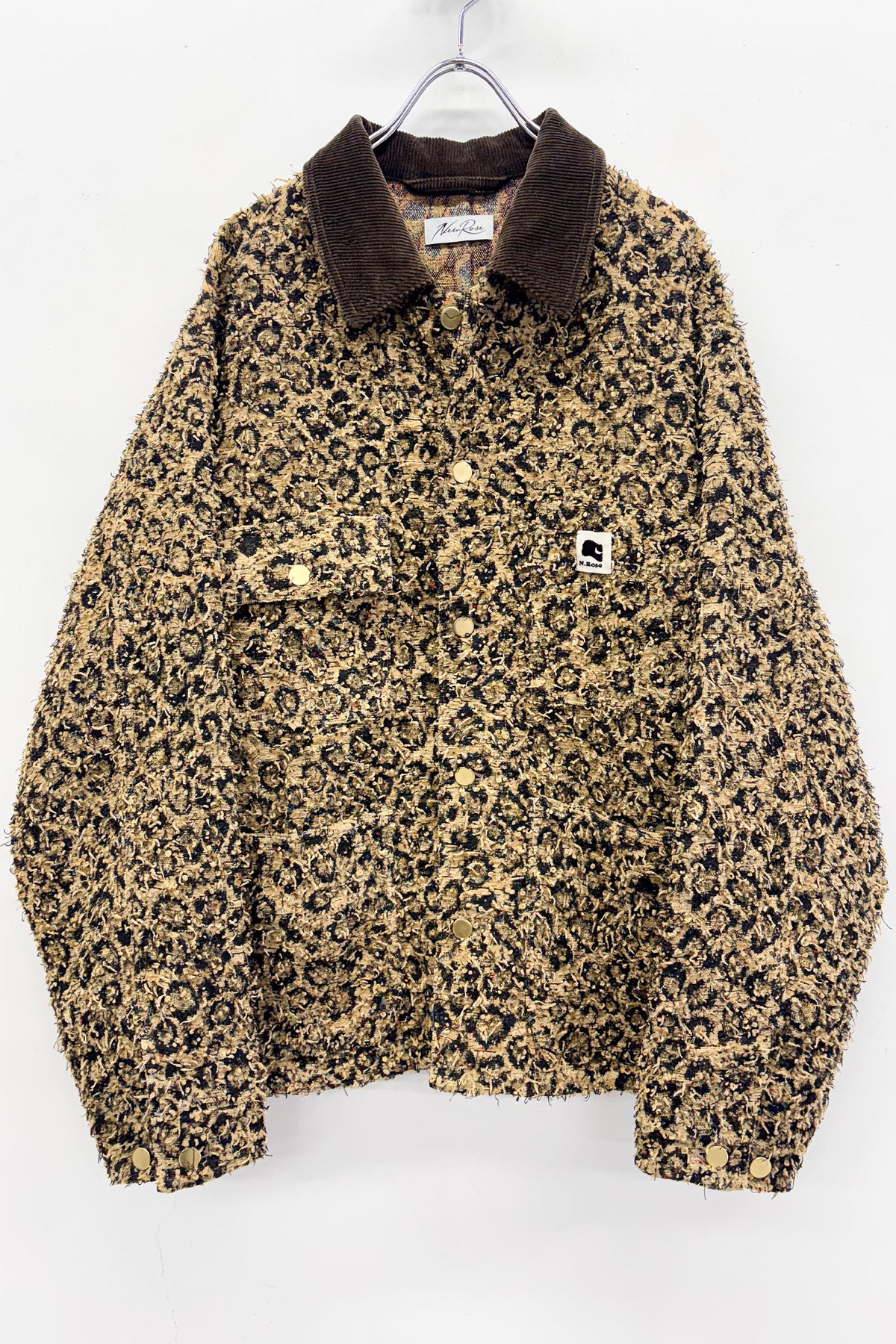 【NEW】　LEOPARD JACQUARD NEEDLE PUNCH CHORE JACKET