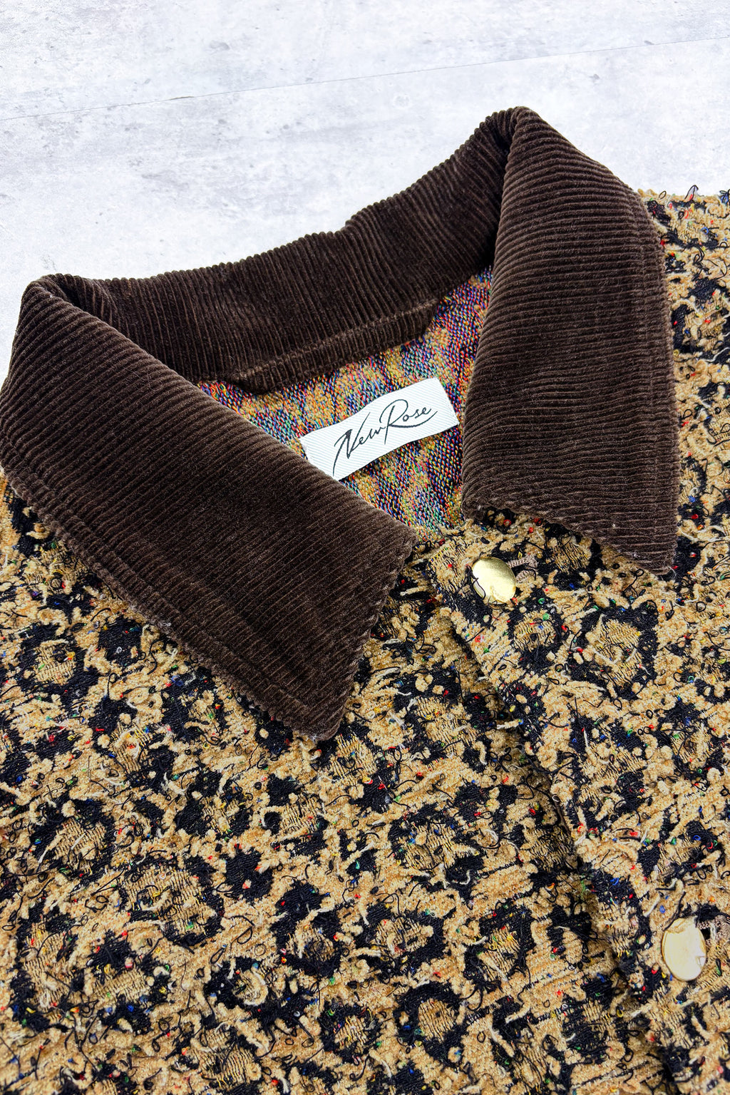 【NEW】　LEOPARD JACQUARD NEEDLE PUNCH CHORE JACKET