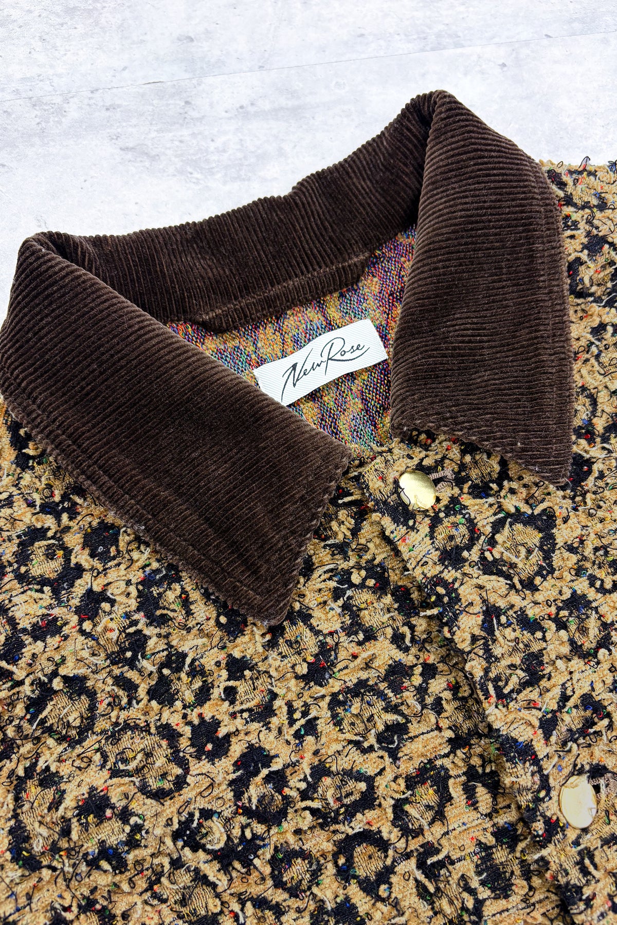 【NEW】　LEOPARD JACQUARD NEEDLE PUNCH CHORE JACKET