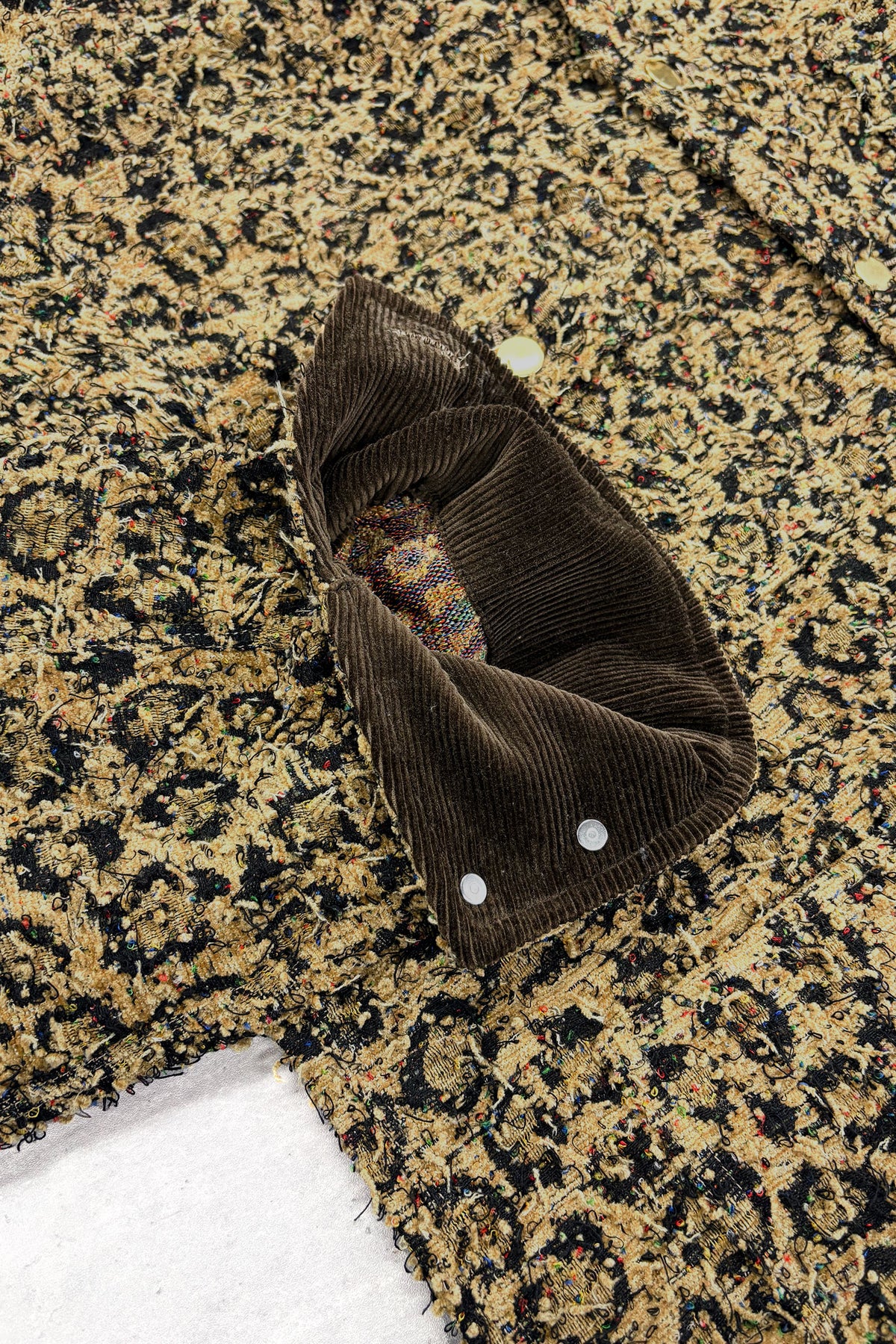 【NEW】　LEOPARD JACQUARD NEEDLE PUNCH CHORE JACKET