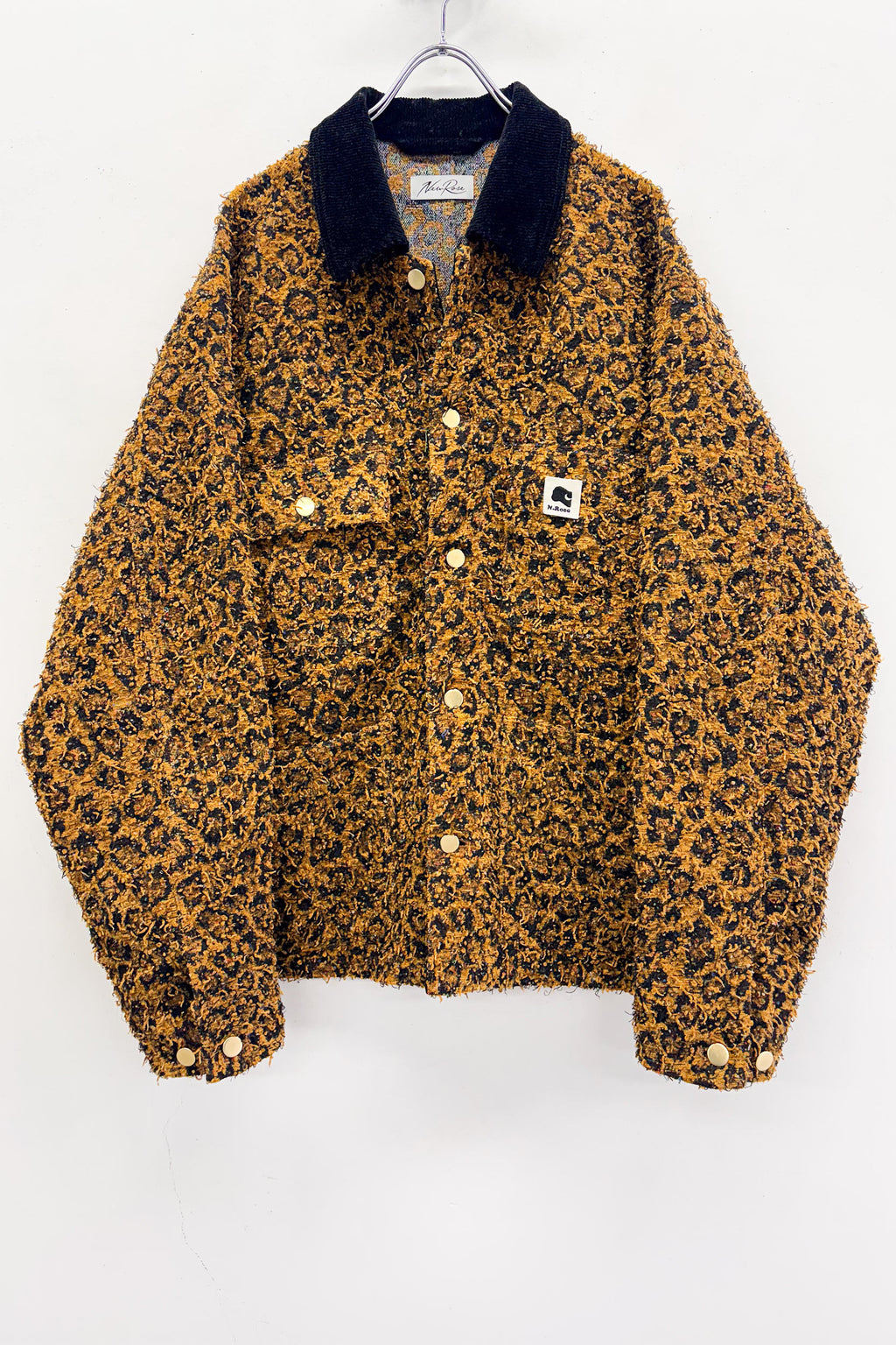【NEW】　LEOPARD JACQUARD NEEDLE PUNCH CHORE JACKET