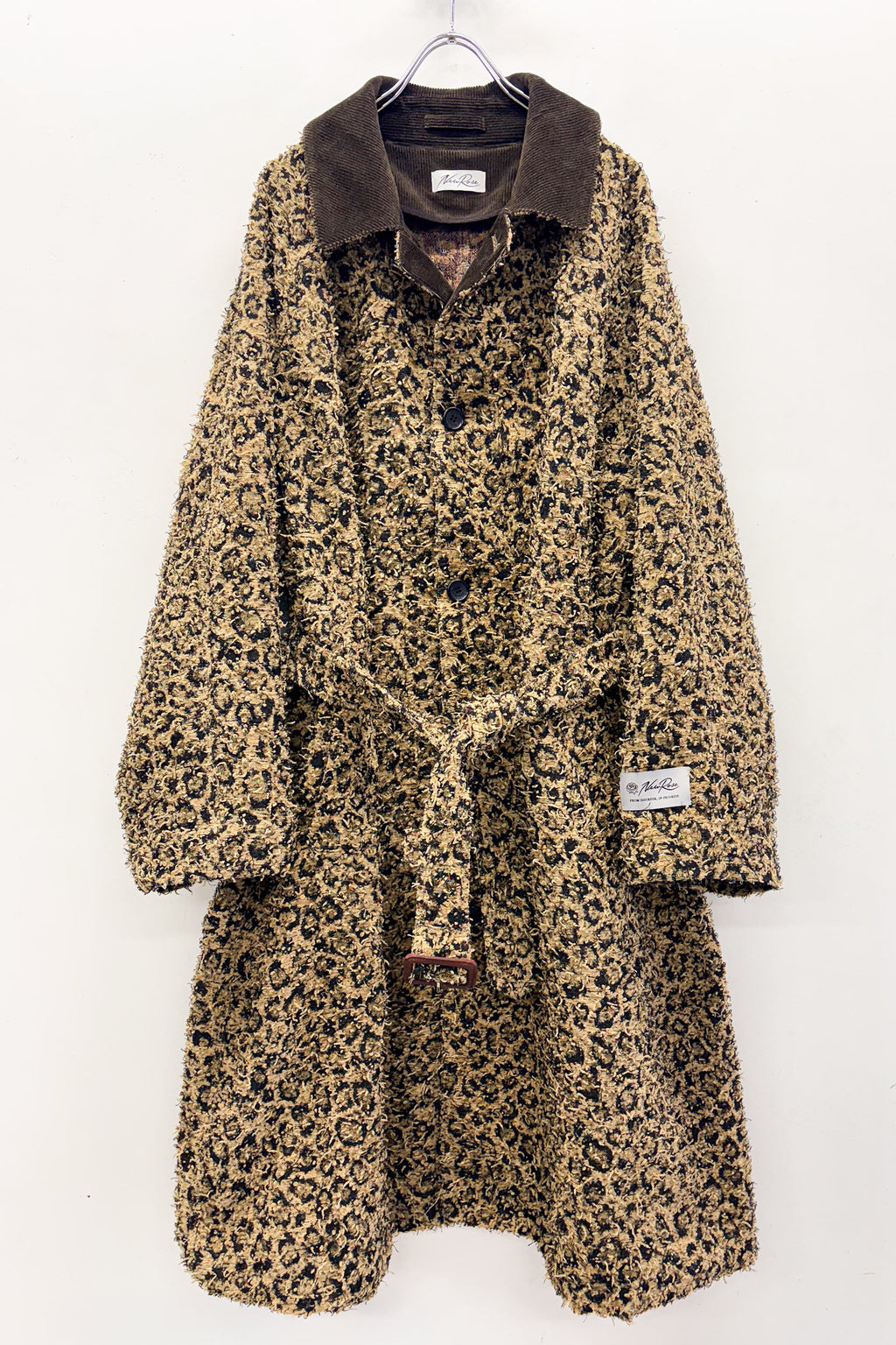 【NEW】　LEOPARD JACQUARD NEEDLE PUNCH BELT COAT
