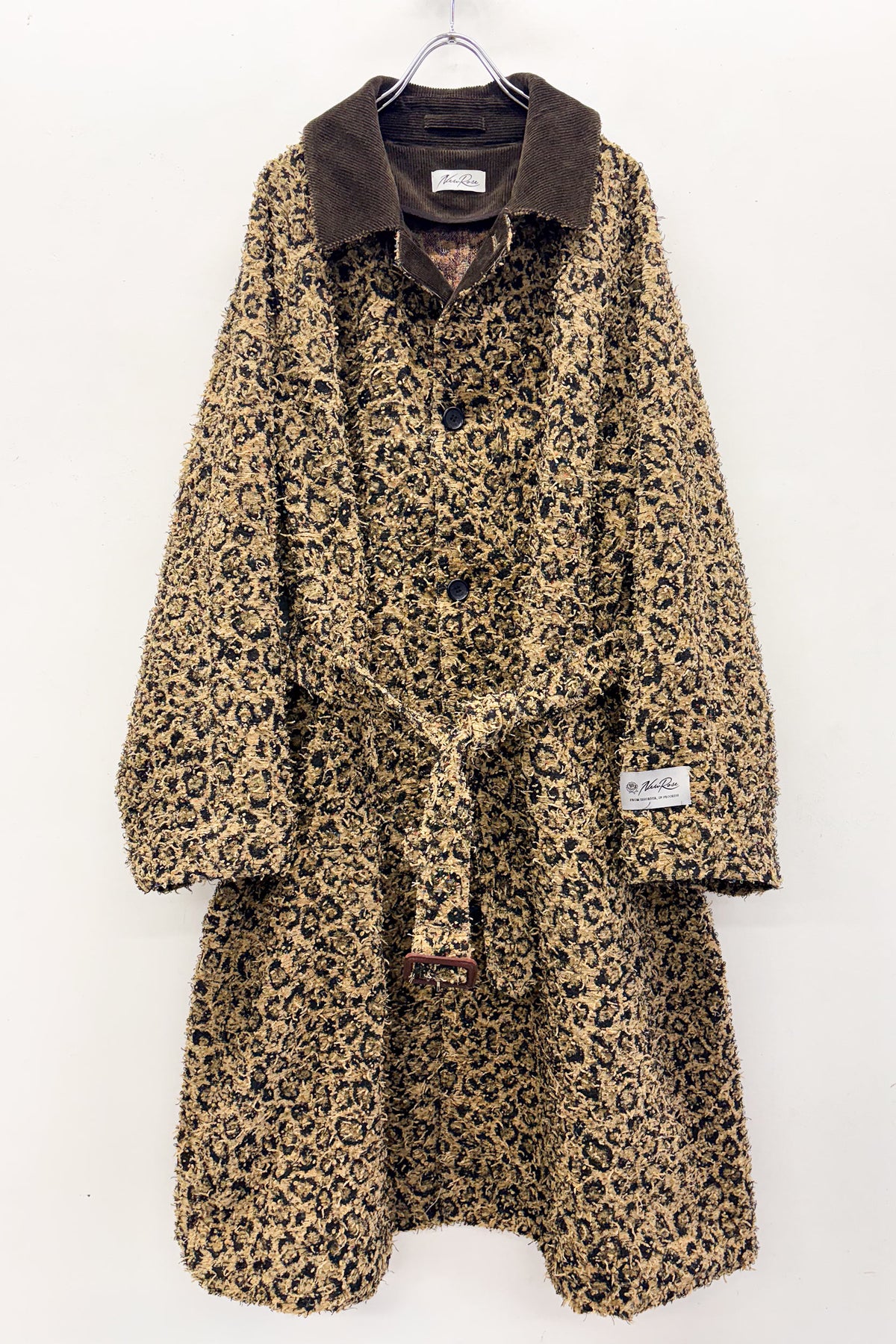 【NEW】　LEOPARD JACQUARD NEEDLE PUNCH BELT COAT