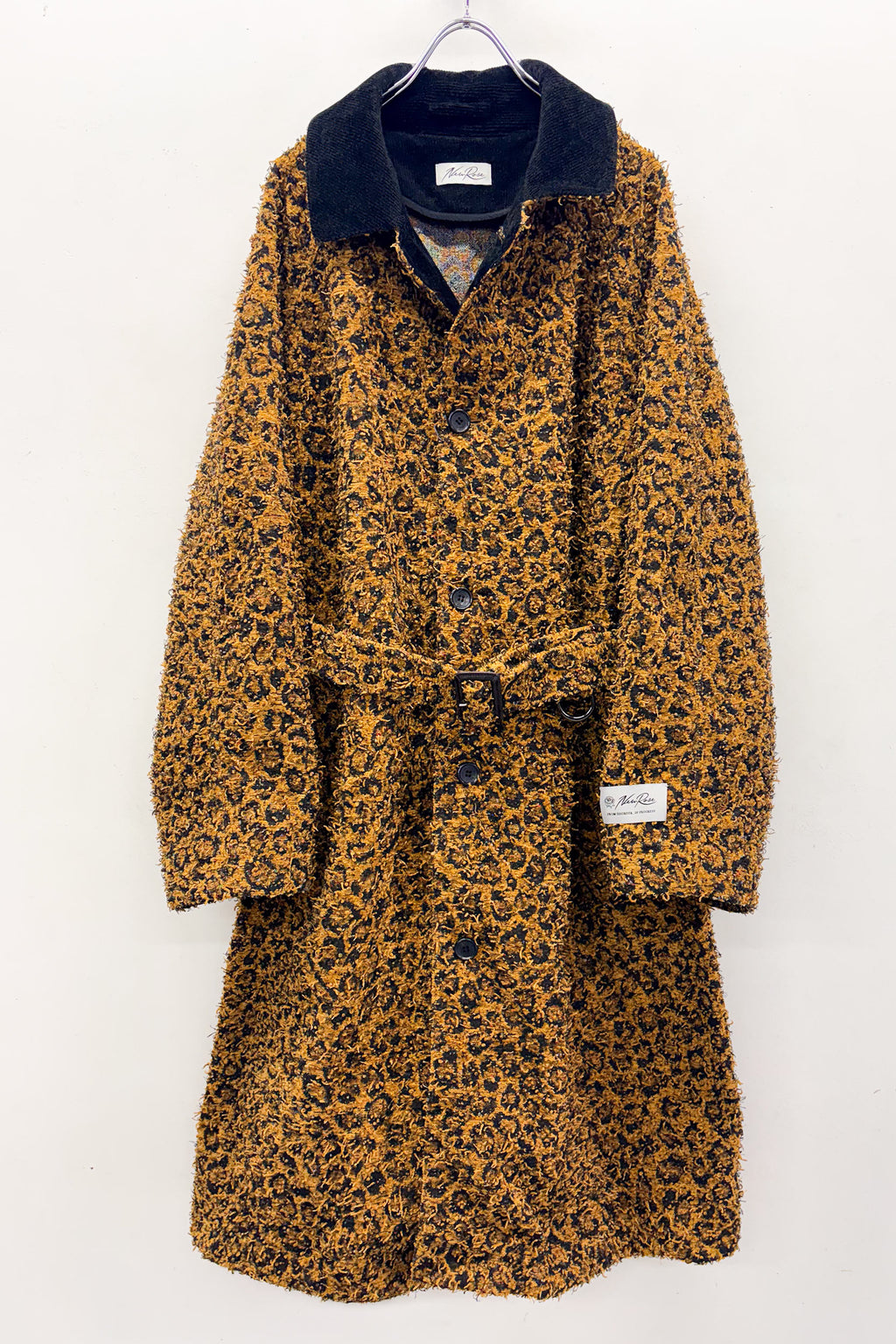 【NEW】　LEOPARD JACQUARD NEEDLE PUNCH BELT COAT
