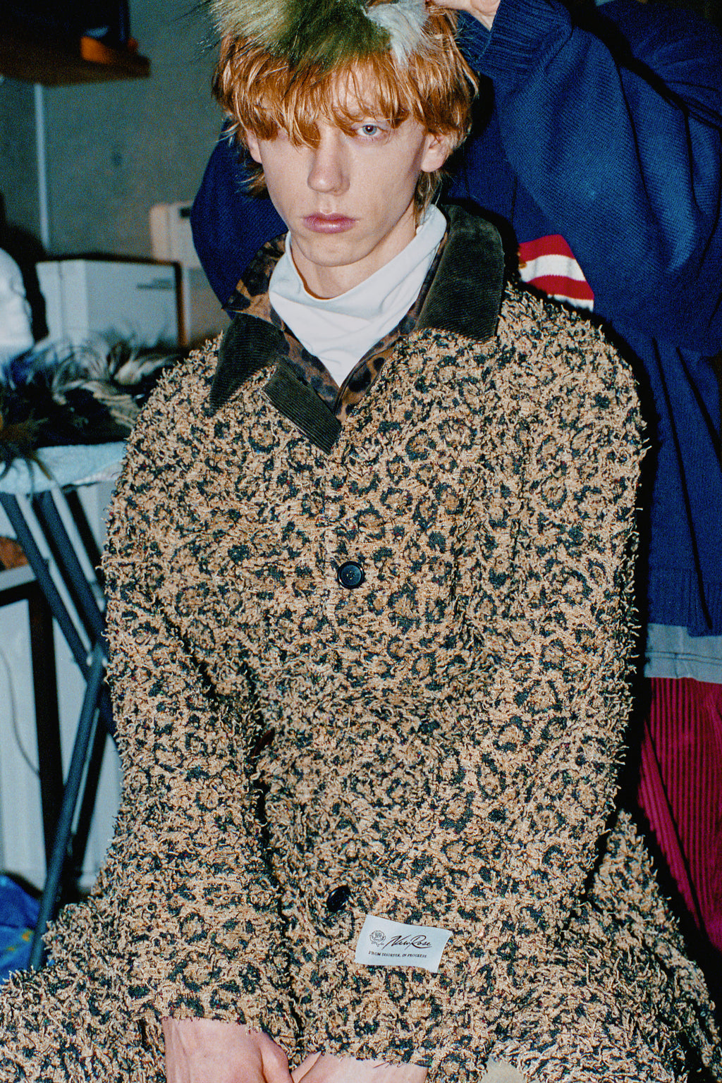 【NEW】　LEOPARD JACQUARD NEEDLE PUNCH BELT COAT