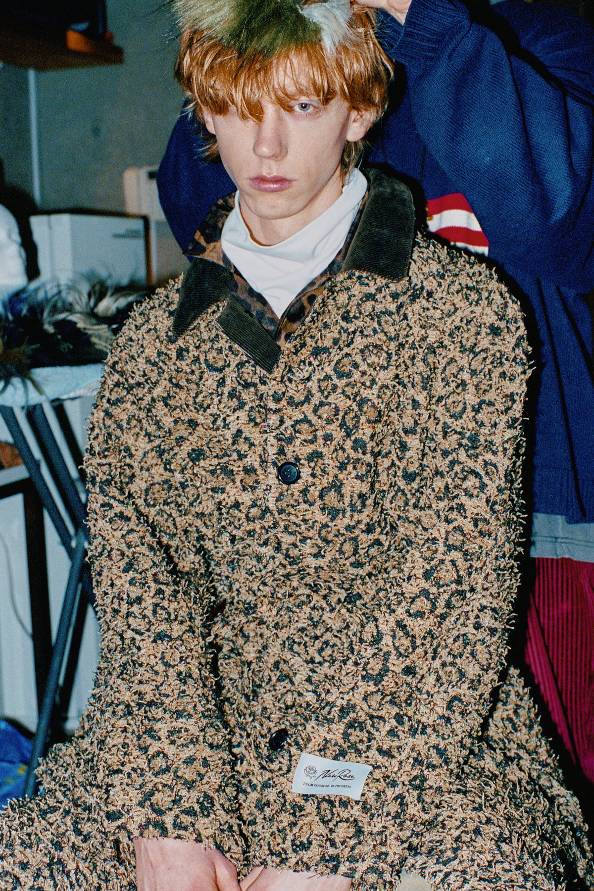 【NEW】　LEOPARD JACQUARD NEEDLE PUNCH BELT COAT