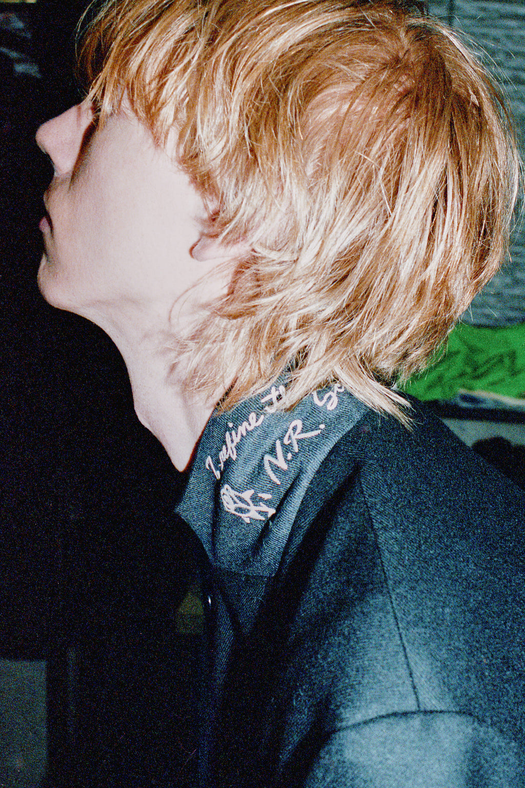 【NEW】　WOOL SERGE ASYMMETRY LAPEL JK / Lining all-over print