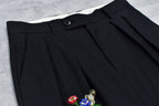 Tuck Hem Pants / hand embroidery