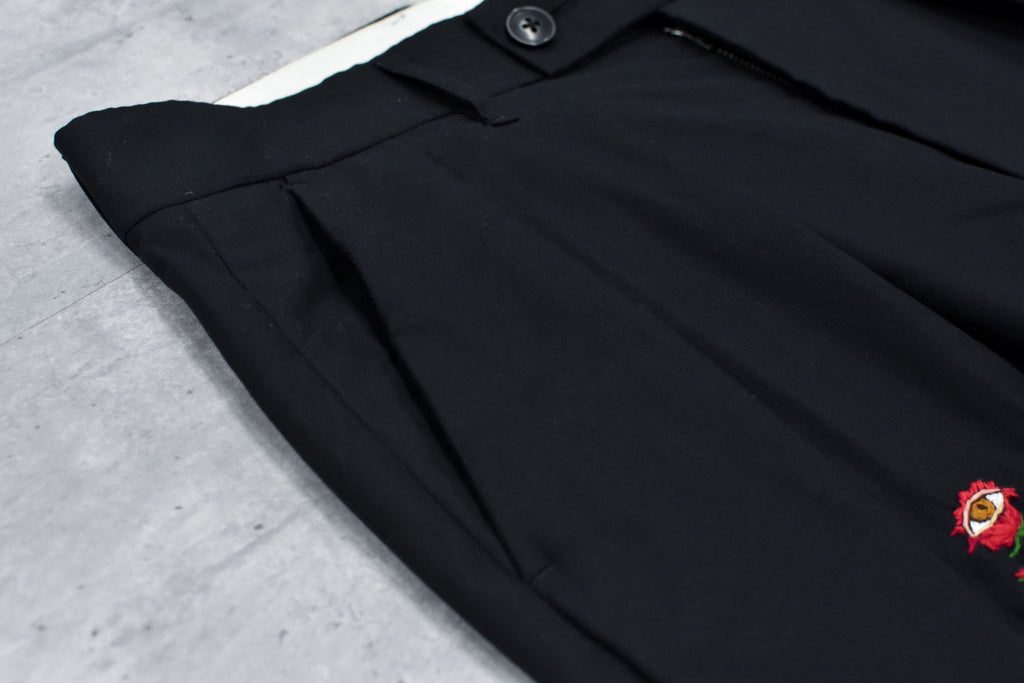 Tuck Hem Pants / hand embroidery