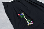 Tuck Hem Pants / hand embroidery