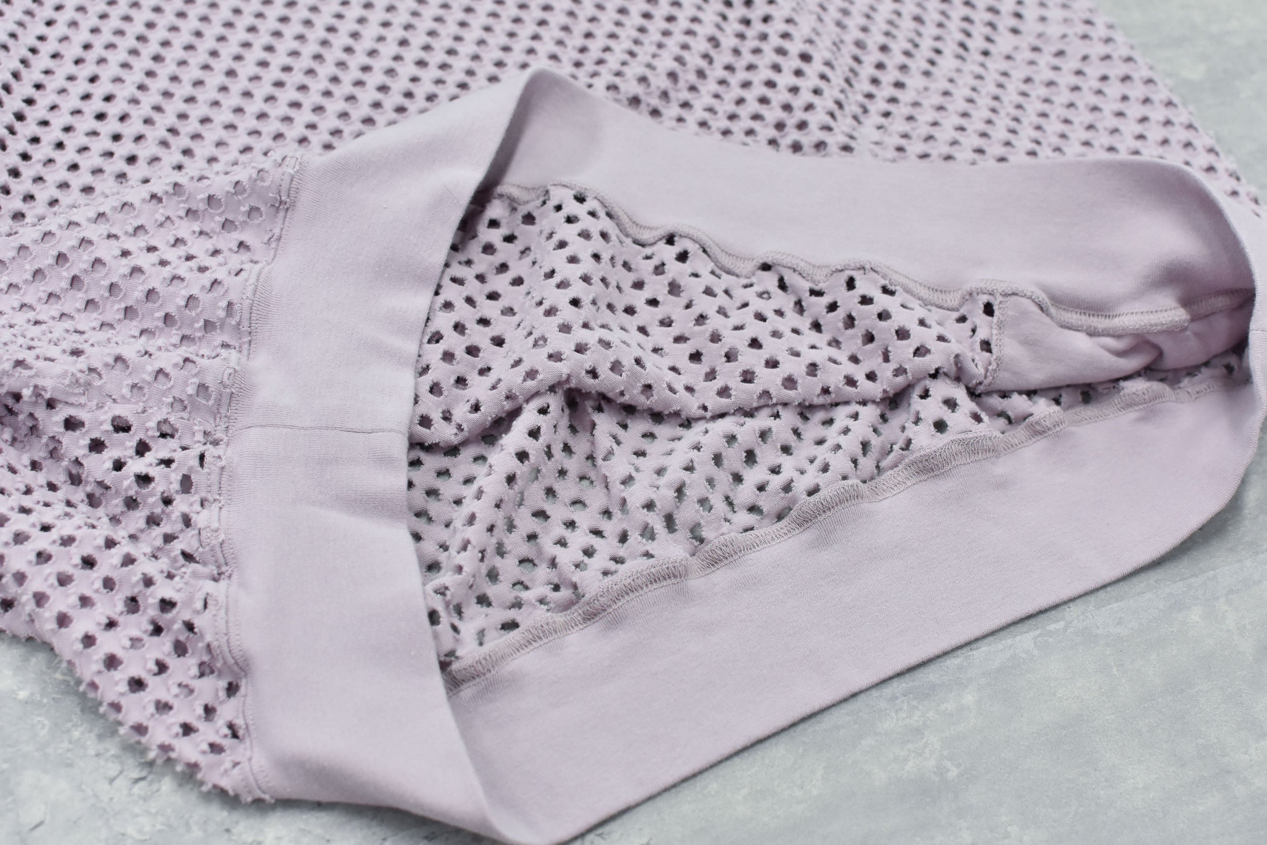 Punched Fabric Side Pocket T-shirt