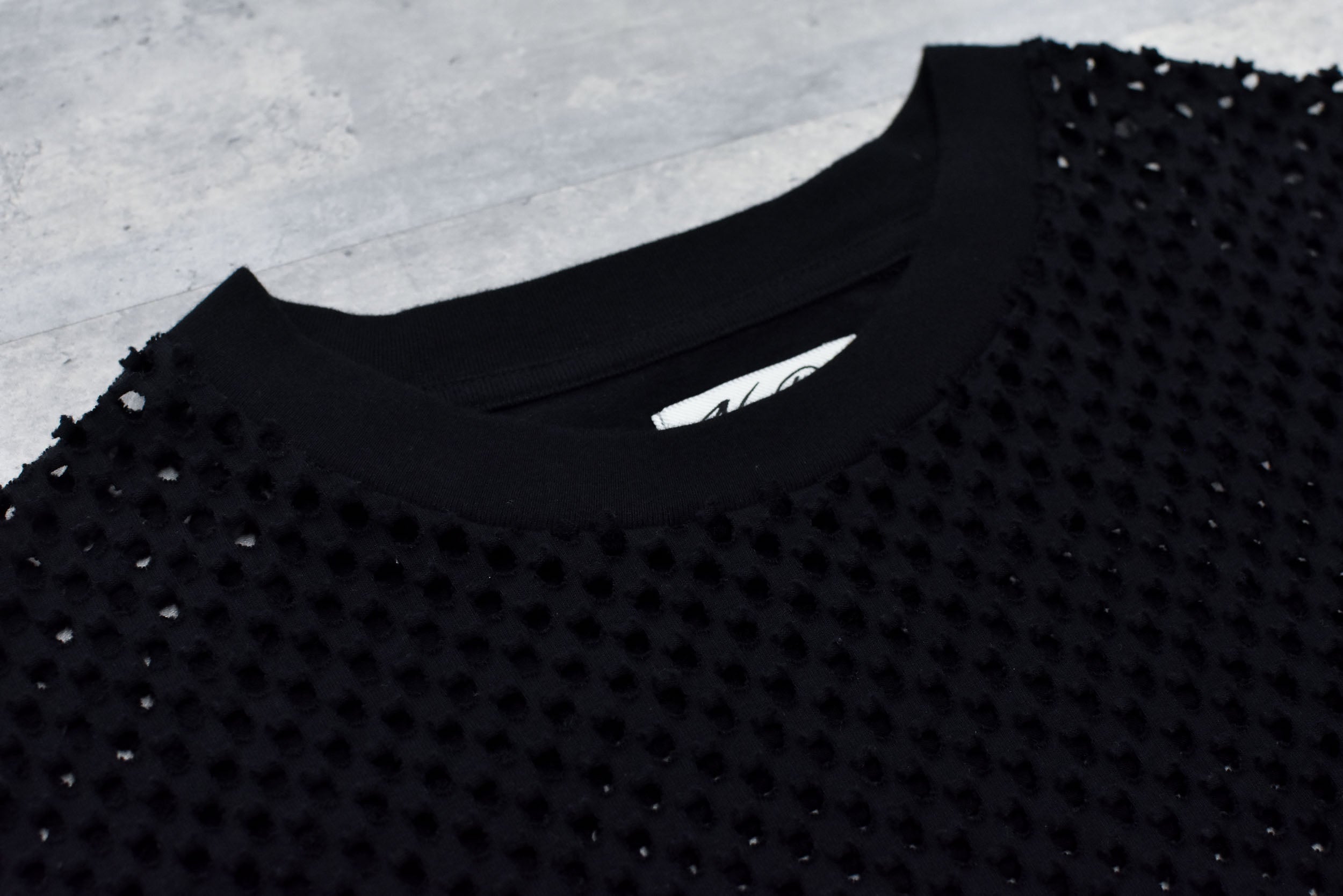 Punched Fabric Side Pocket T-shirt