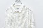 Punched Fabric Long-sleeved Polo Shirt
