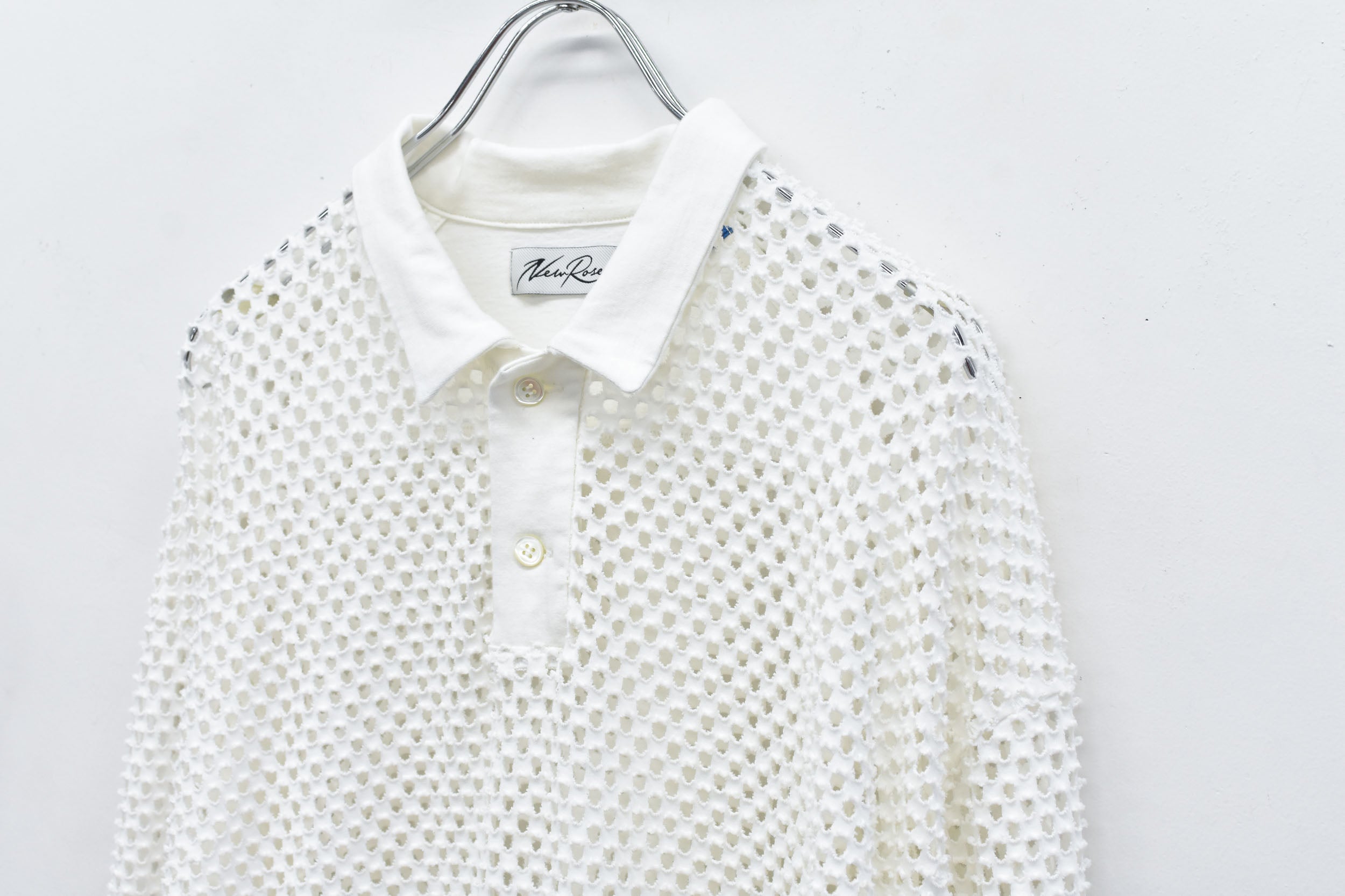Punched Fabric Long-sleeved Polo Shirt